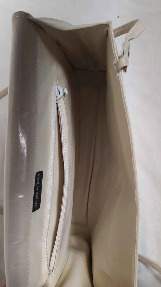 Vintage Beige Leather Shoulder Bag - Made in Italy - photo 4