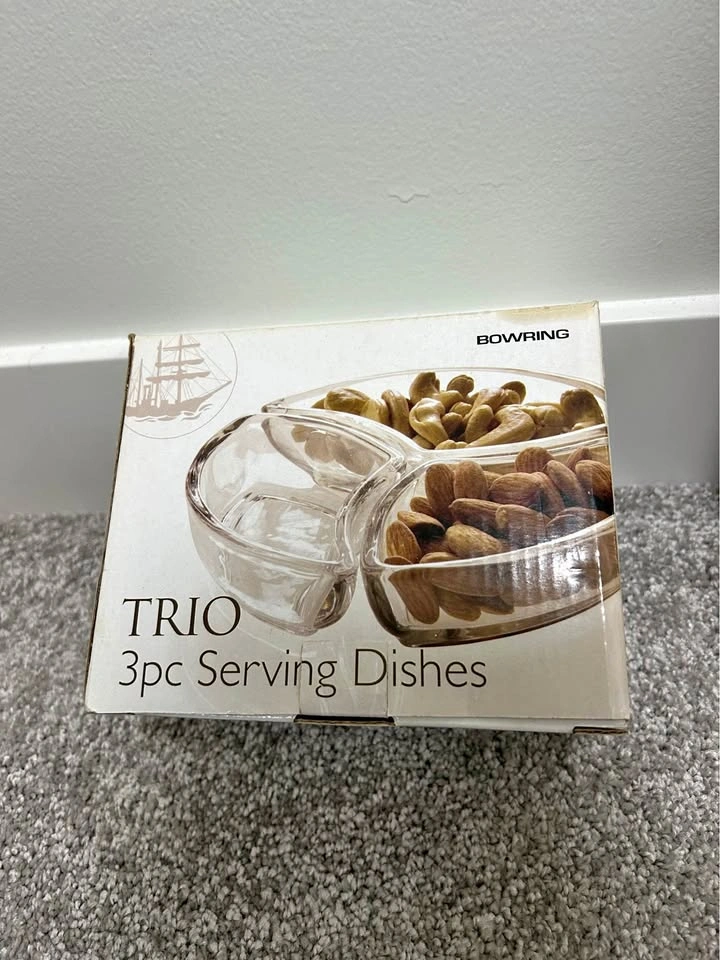 Boating trio serving dishes. New