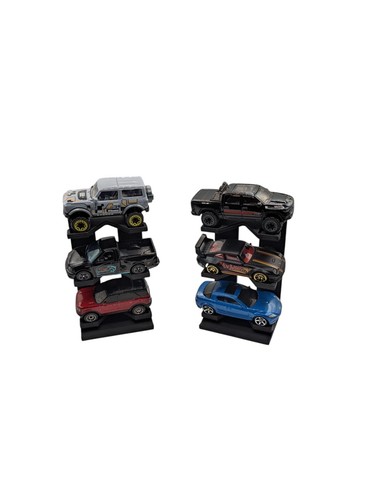 Set of Two 3 Car Display Stands for Hot Wheels, Black