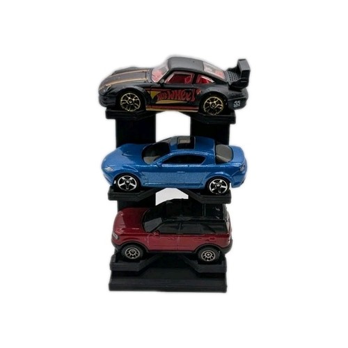 Set of Two 3 Car Display Stands for Hot Wheels, Black - photo 3