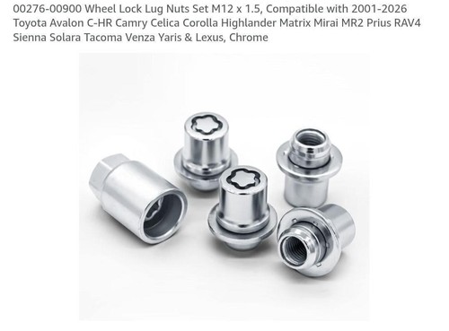 Alloy Wheel Lock Lug Nut Set 00276-00900 For Toyota Lexus - photo 2