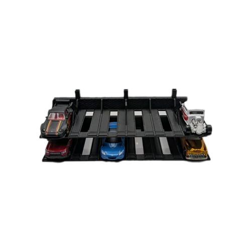 12 Car Display Stand for Hot Wheels 3D printed, Black