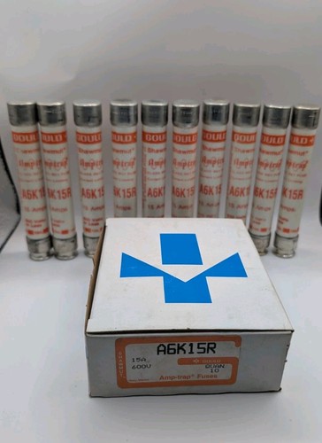 Lot of 10 Gould Shawmut Amp-Trap A6K15R Fuse 15 Amp 600V AC - photo 2