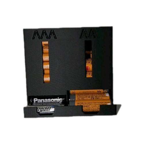 AA and AAA Battery Storage Case Holder Dispenser, Black