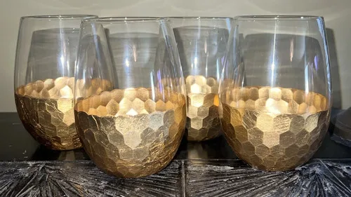Fitz and Floyd Daphne Stemless Wine Glasses 5” 20oz Set of 4 - photo 3