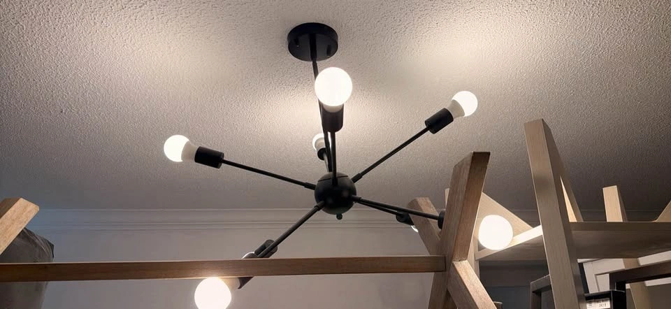 10-Light Black Sputnik Chandelier – Modern Starburst Ceiling Lig - photo 2