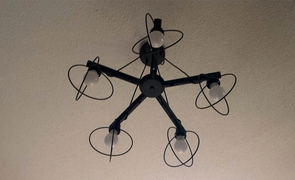 5-Light Black Industrial Cage Chandelier – Modern Pendant Light - photo 2
