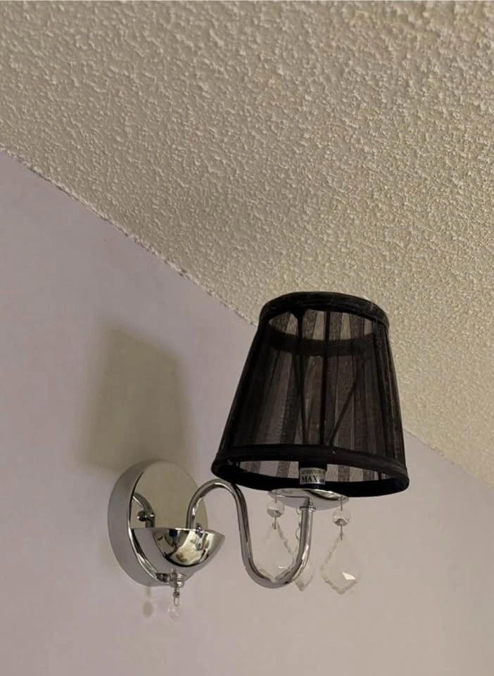 Black & Crystal 1-Light Wall Sconce – Elegant Modern Fixture - photo 3