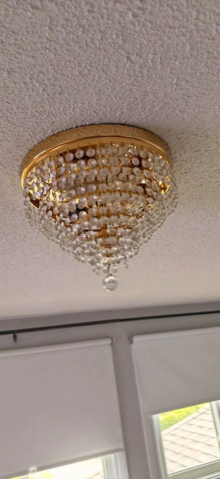 Gold Crystal Beaded Flush Mount Ceiling Light