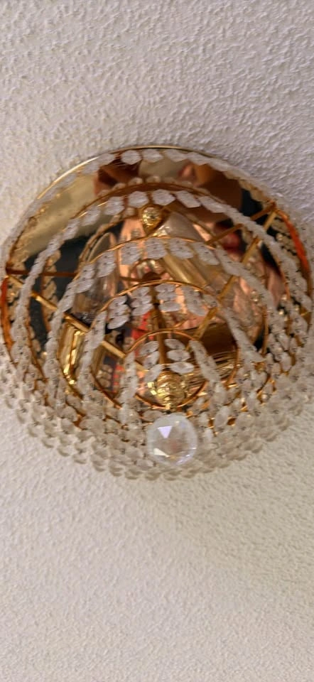 Gold Crystal Beaded Flush Mount Ceiling Light - photo 2