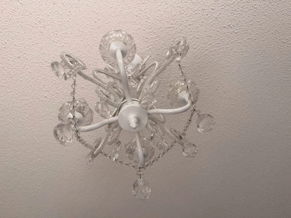 5-Light White Crystal Chandelier – Elegant / Glam Lighting Fixtu - photo 2