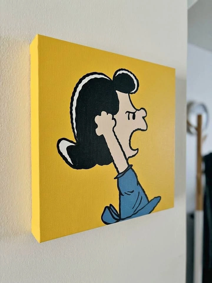 Peanuts Lucy Van Pelt Canvas Painting – 10" x 10"