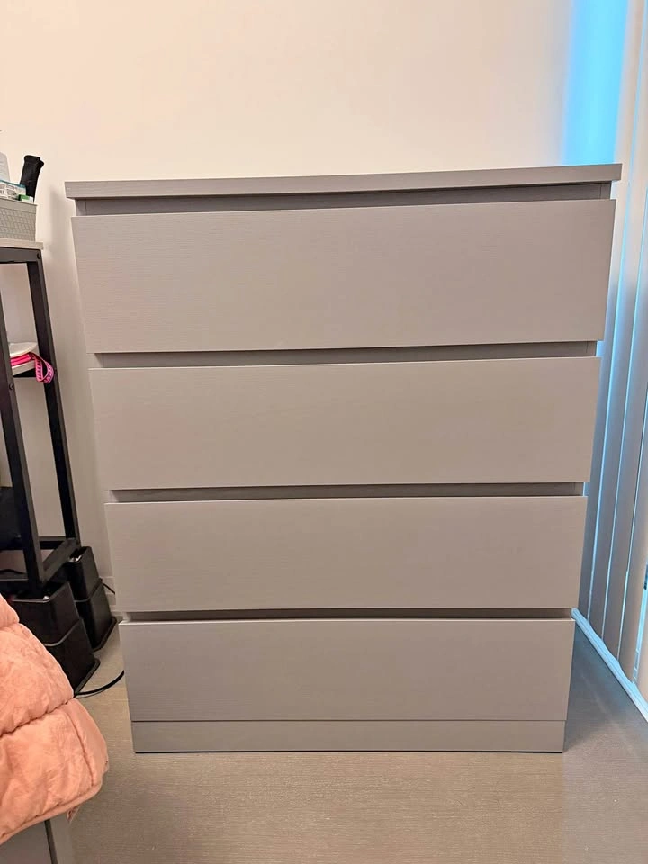 IKEA MALM/STORKLINTA 4-Drawer Dresser – Gray