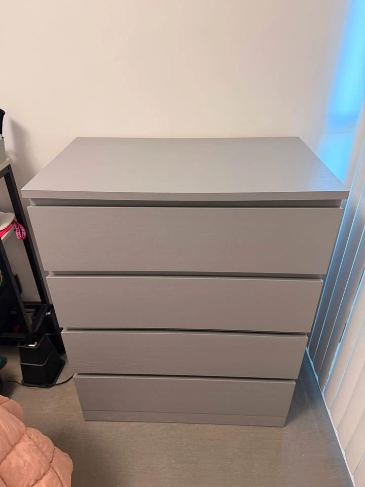 IKEA MALM/STORKLINTA 4-Drawer Dresser – Gray - photo 2