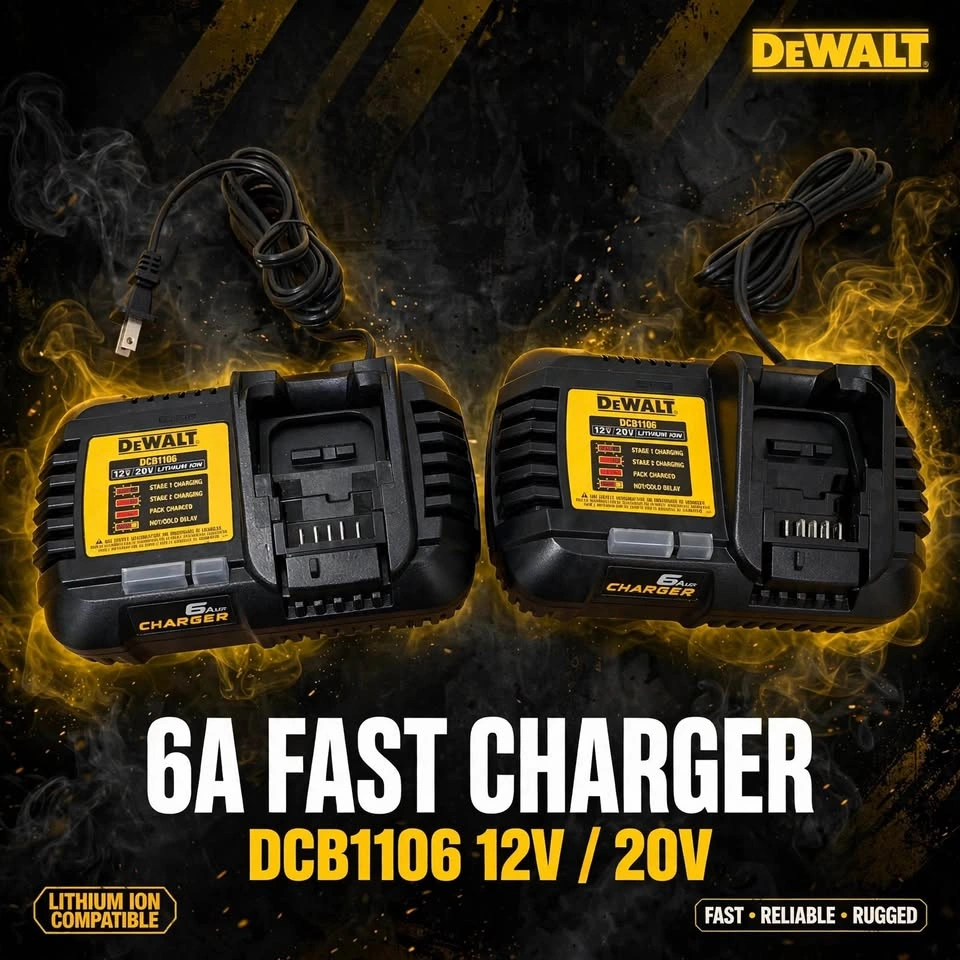 DEWALT DCB1106 12V/20V 6 Amp FAST CHARGER - New