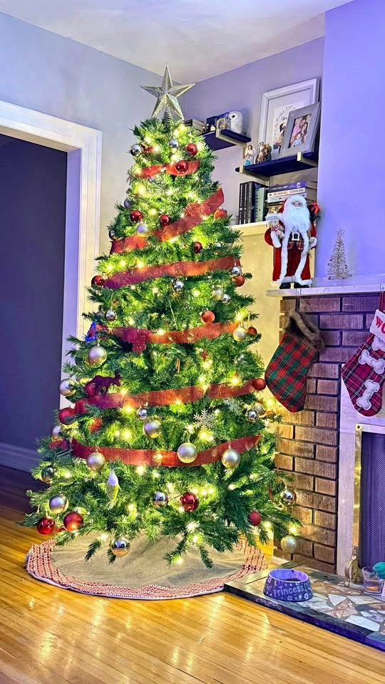 Noma 7.5ft Pre-Lit Artificial Christmas Tree with decoration