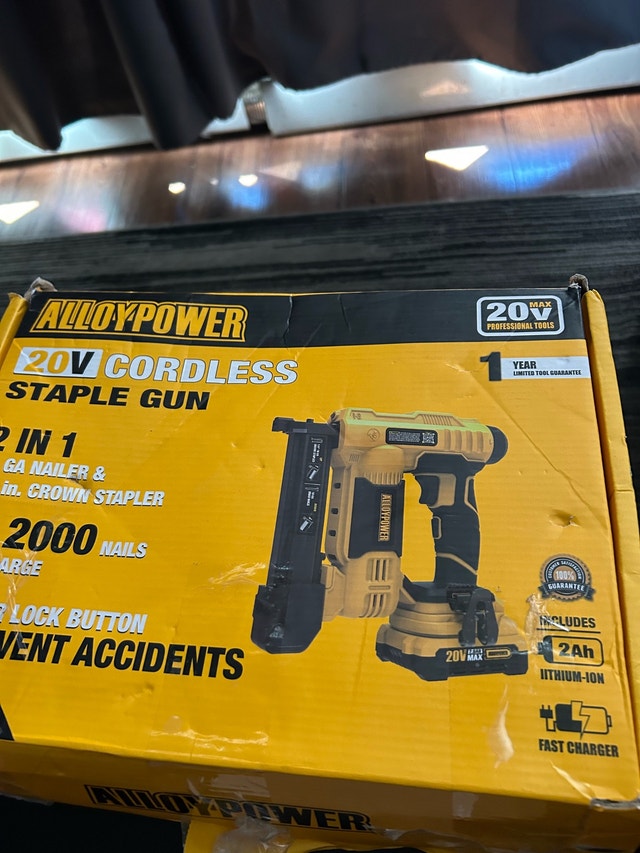 AlloyPower 20V Max 2-in-1 Cordless Brad Nailer & Stapler