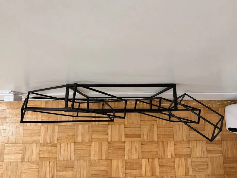 Large 3D Geometric Black Metal Wall Sculpture/Art - photo 3