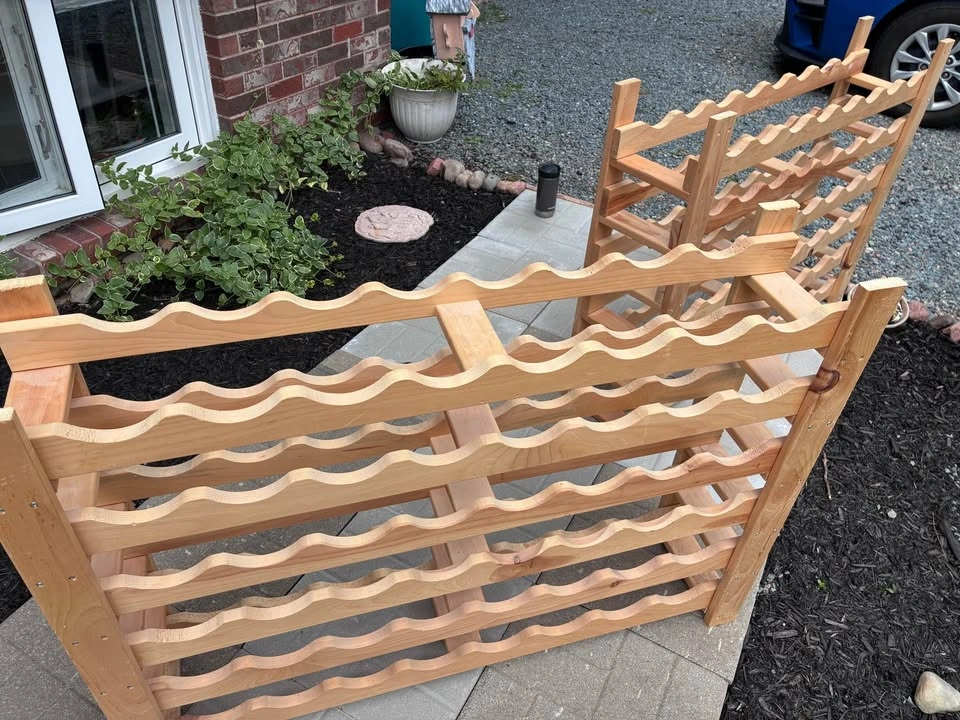 Two solid natural wood wine racks - photo 3