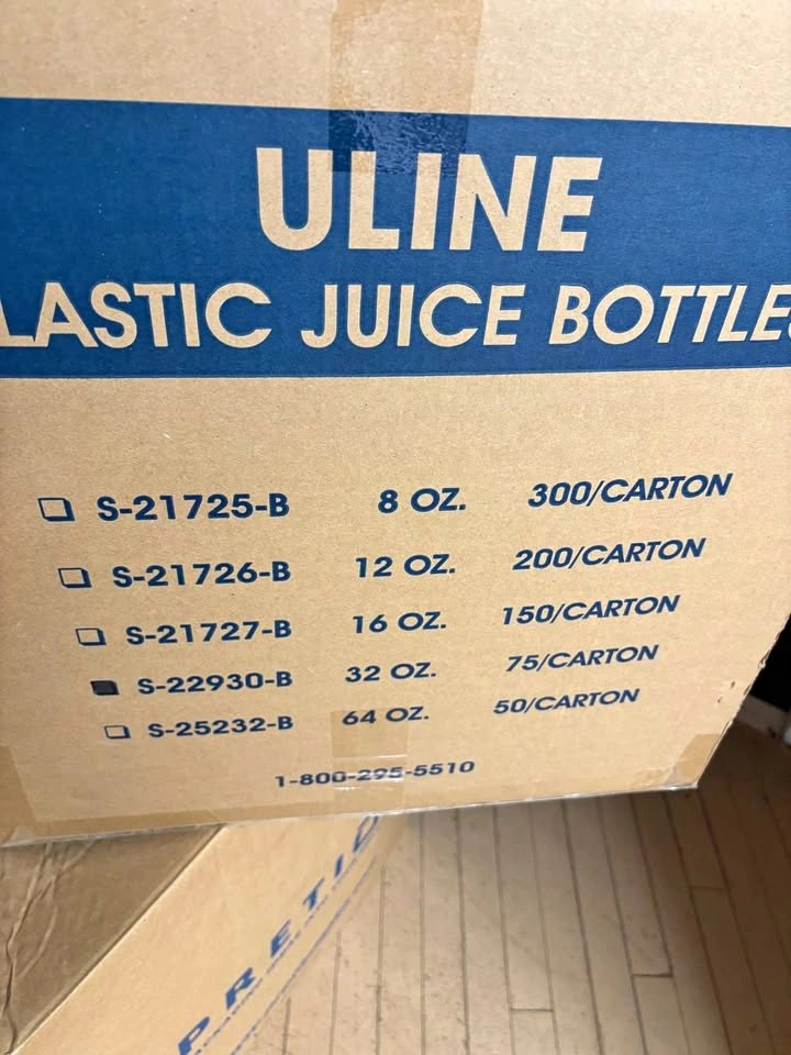 Uline Plastic Juice Bottles