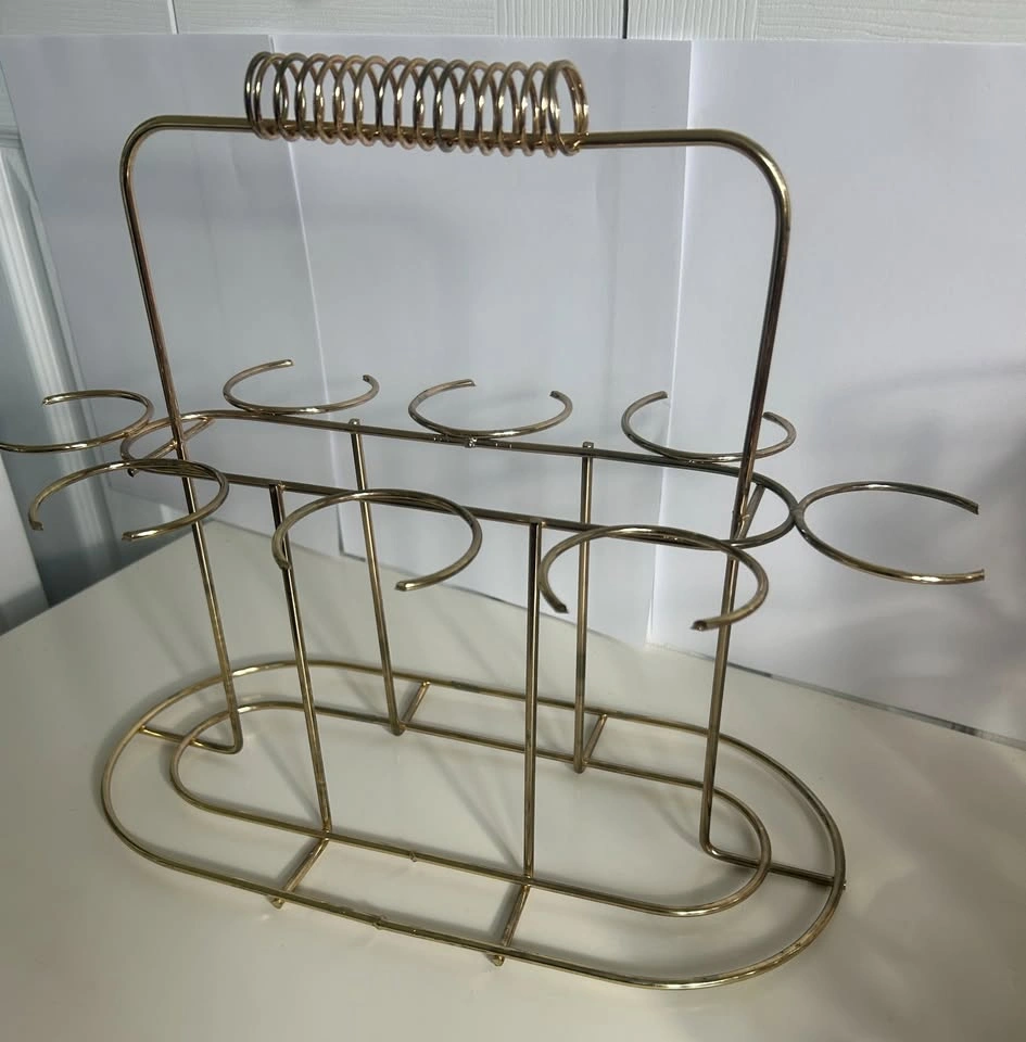 MCM 50's Vintage Barware: 8 Frosted Glasses with Caddy - photo 2