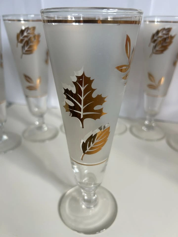 MCM 50's Vintage Barware: 8 Frosted Glasses with Caddy - photo 3