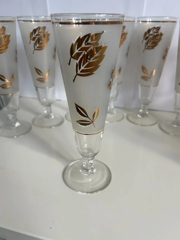 MCM 50's Vintage Barware: 8 Frosted Glasses with Caddy - photo 5
