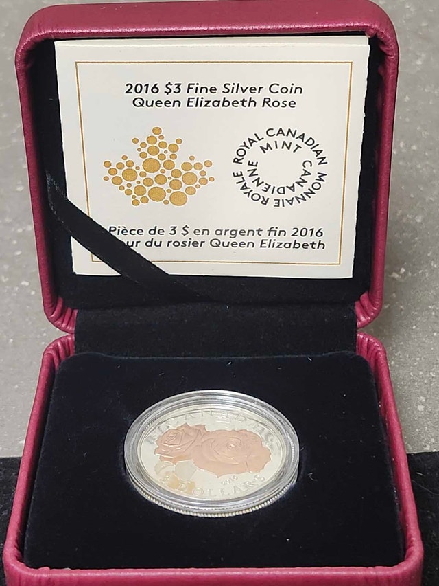 2016 $3 Silver Queen Elizabeth Rose, Proof + all Original
