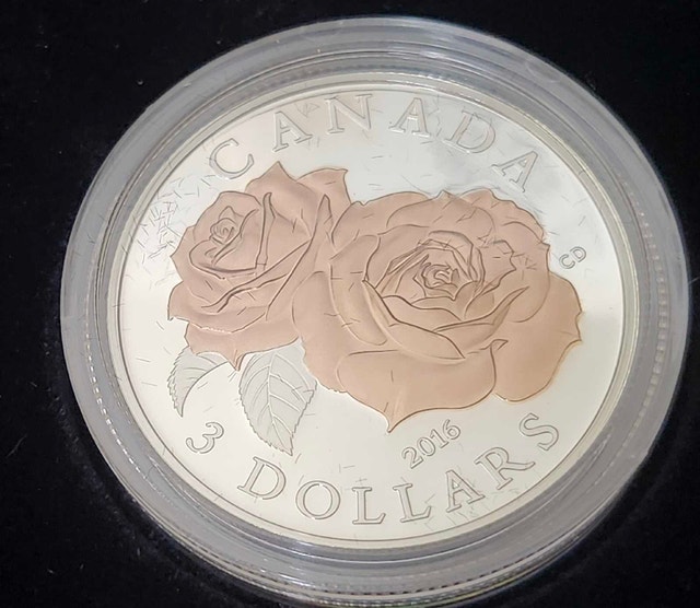 2016 $3 Silver Queen Elizabeth Rose, Proof + all Original - photo 2