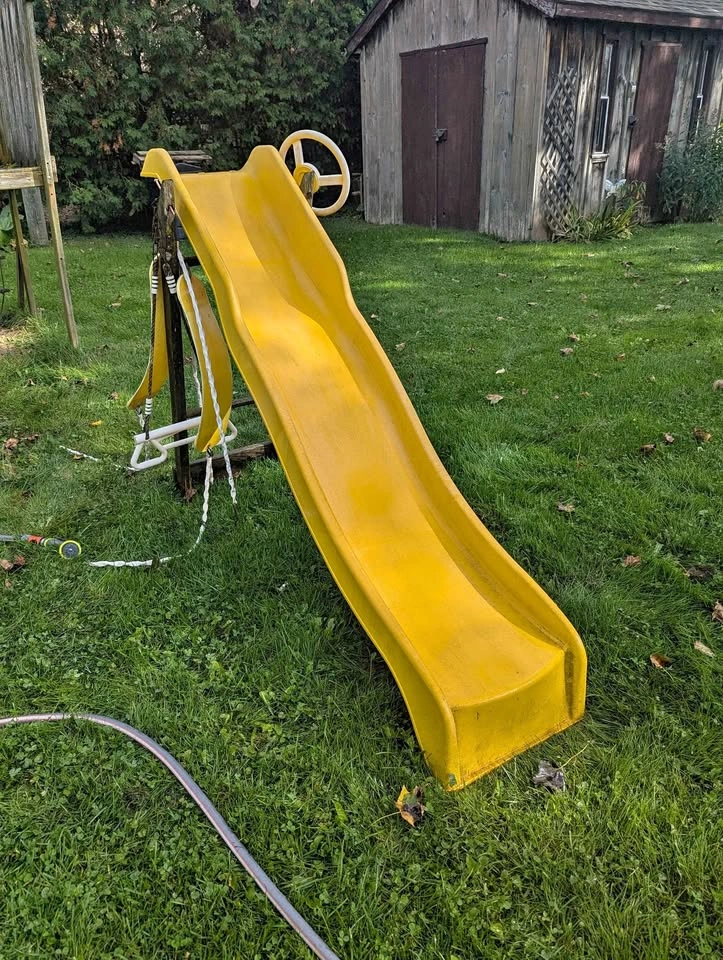 Yellow Plastic Wave Slide - 4ft