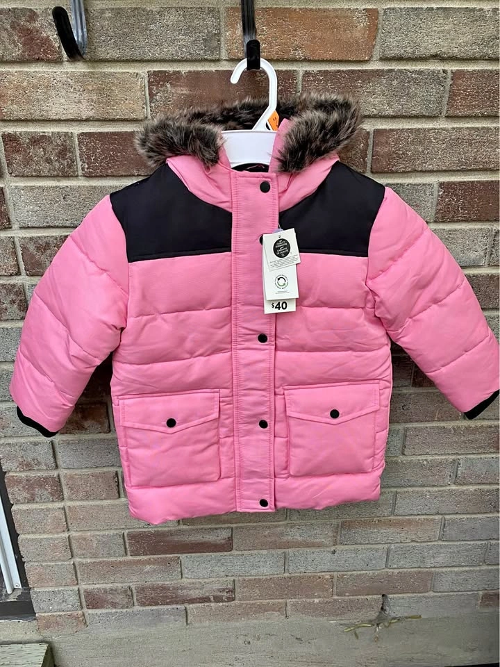 Kids Pink Puffer Jacket Size 4T Toddler Girl