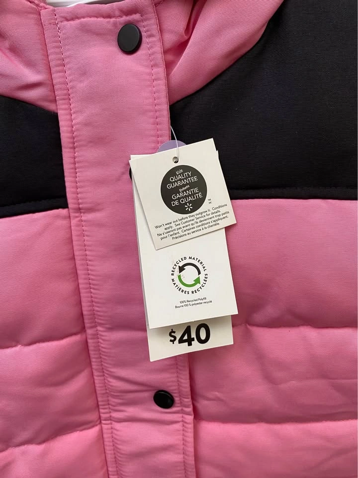 Kids Pink Puffer Jacket Size 4T Toddler Girl - photo 2