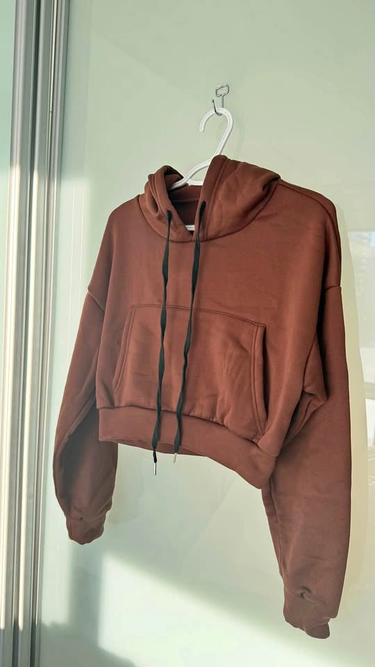 Brown Cropped Hoodie