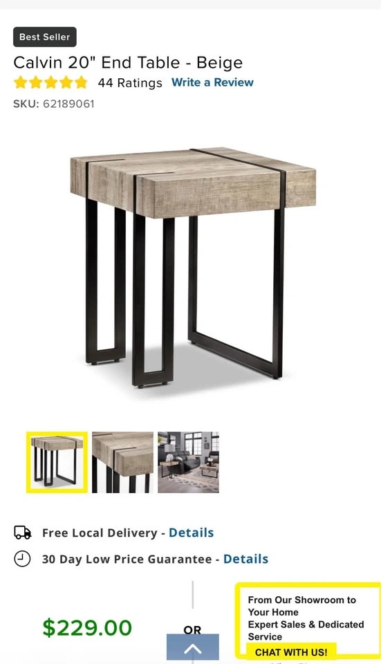 Moving Sale! Leon’s Calvin 20” End Table – Excellent Condition - photo 2