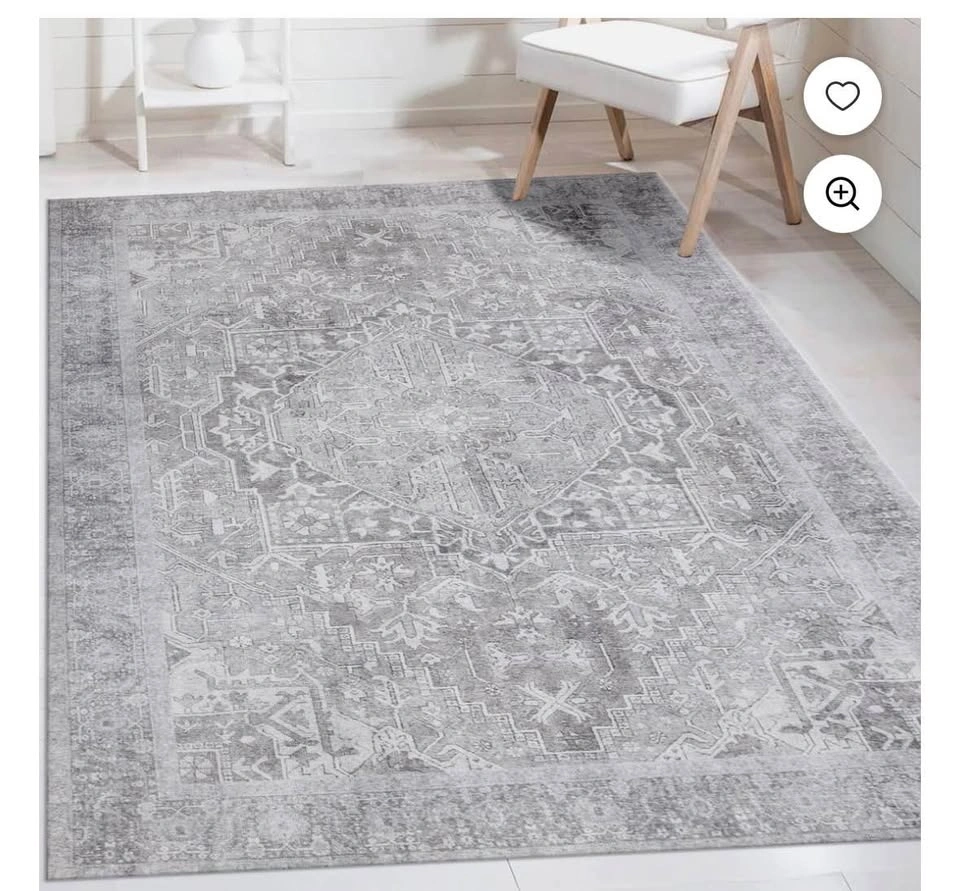 Mainstays Vintage Persian Distressed Area Rug, Grey, 5 ft x 7 ft - photo 3