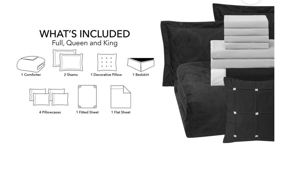 Brand New Mainstays 11pc Bed in a Bag Set, Double Size - photo 4