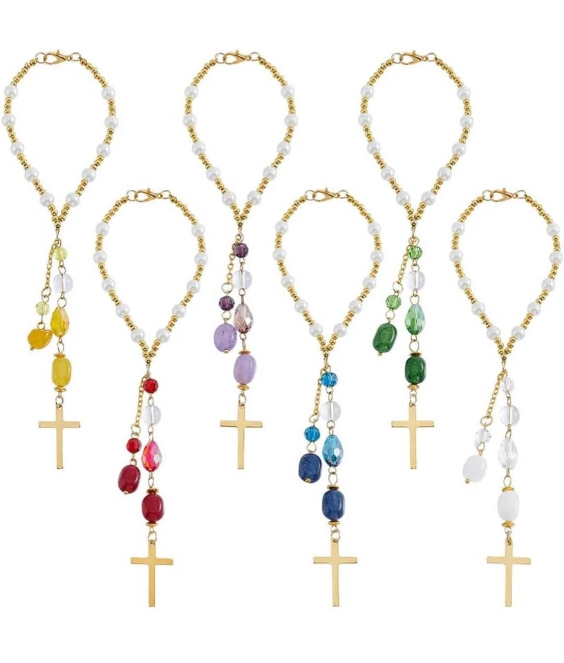 Celestial Pearl Cross Car Charm - photo 2