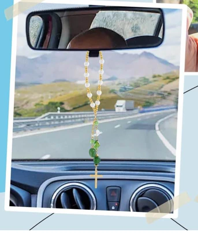 Celestial Pearl Cross Car Charm - photo 5