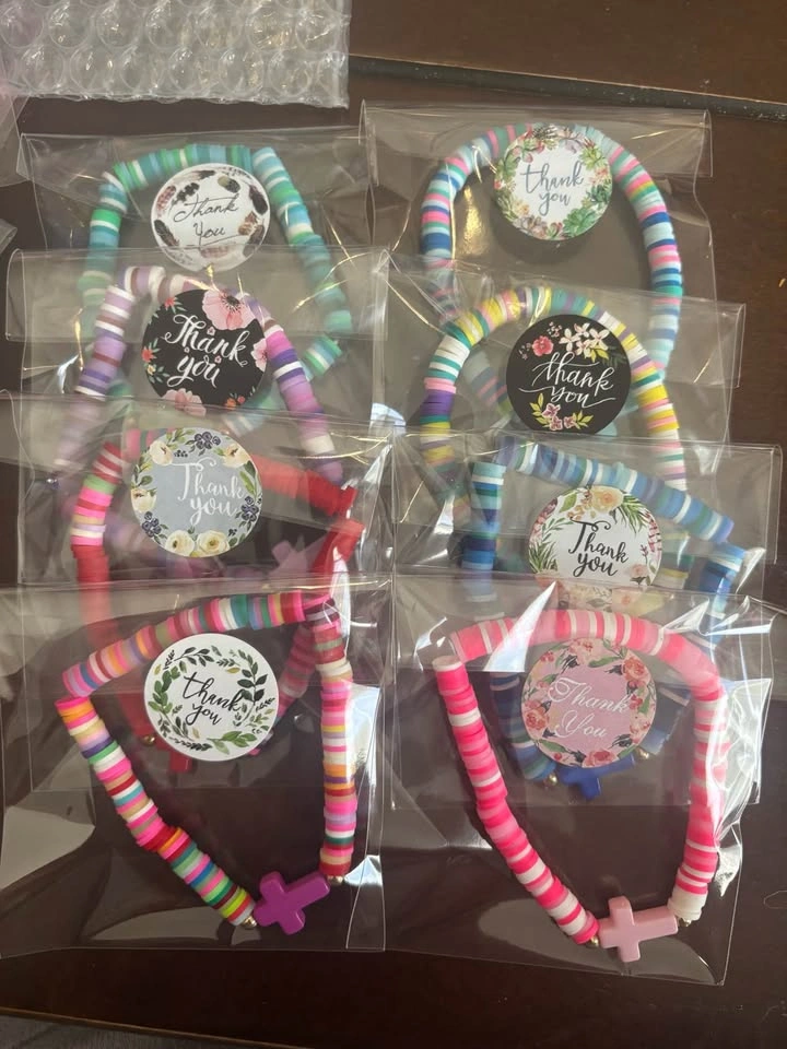 Colorful Heishi Bead Cross Charm Bracelets - photo 5