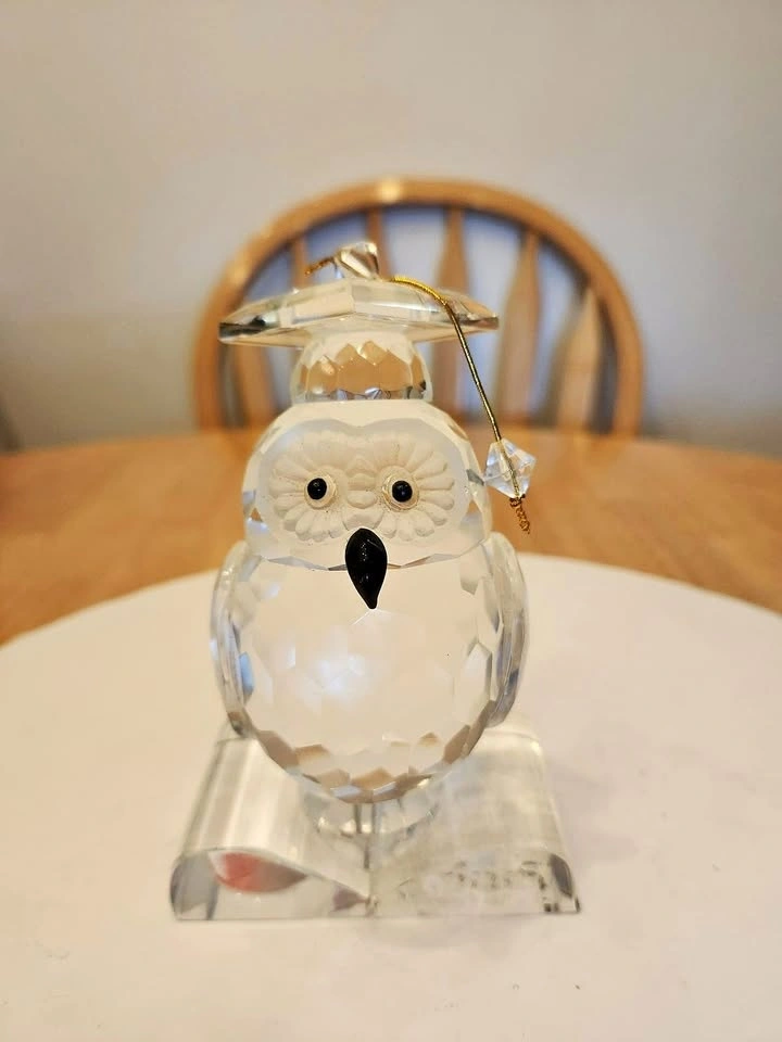 Vintage, Shannon Crystal, Graduation Owl Figurine, Signed