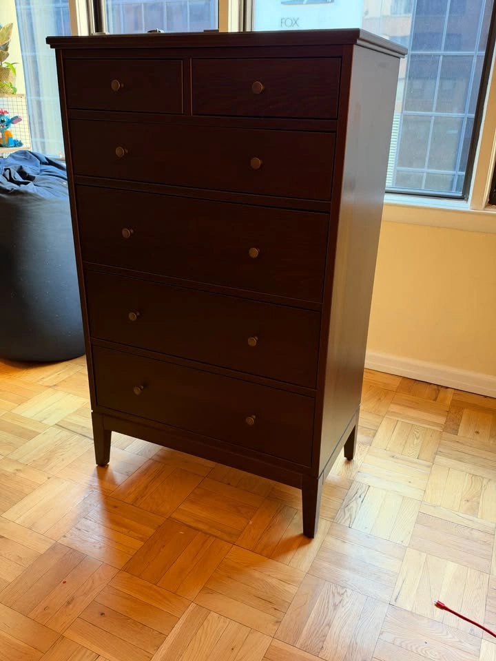 IDANAS 6-Drawer Tall Dresser - Dark Brown - Fully Assembled - photo 2