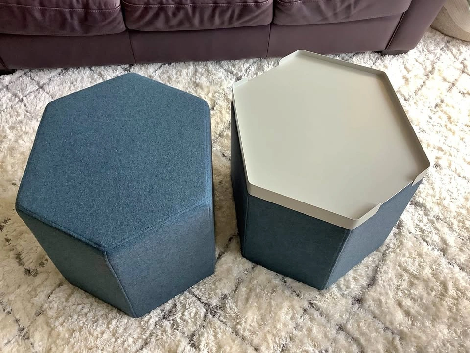 Hecks Ottoman with tray / Coffee Table