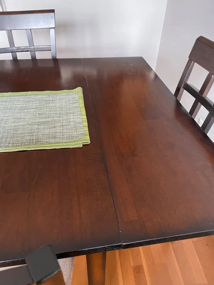 Space-Saving Dining Table + 2 Chairs – Dark Wood - photo 3