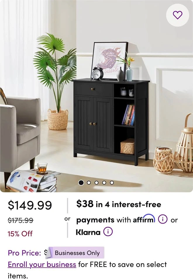 Floor Storage Cabinet with Adjustable Shelves Black