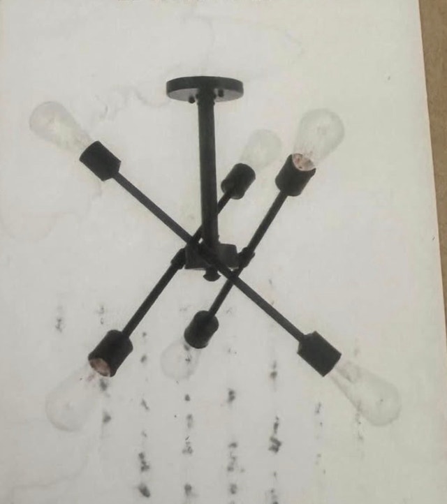 Industrial 6-Light Sputnik Chandelier (BNIB)