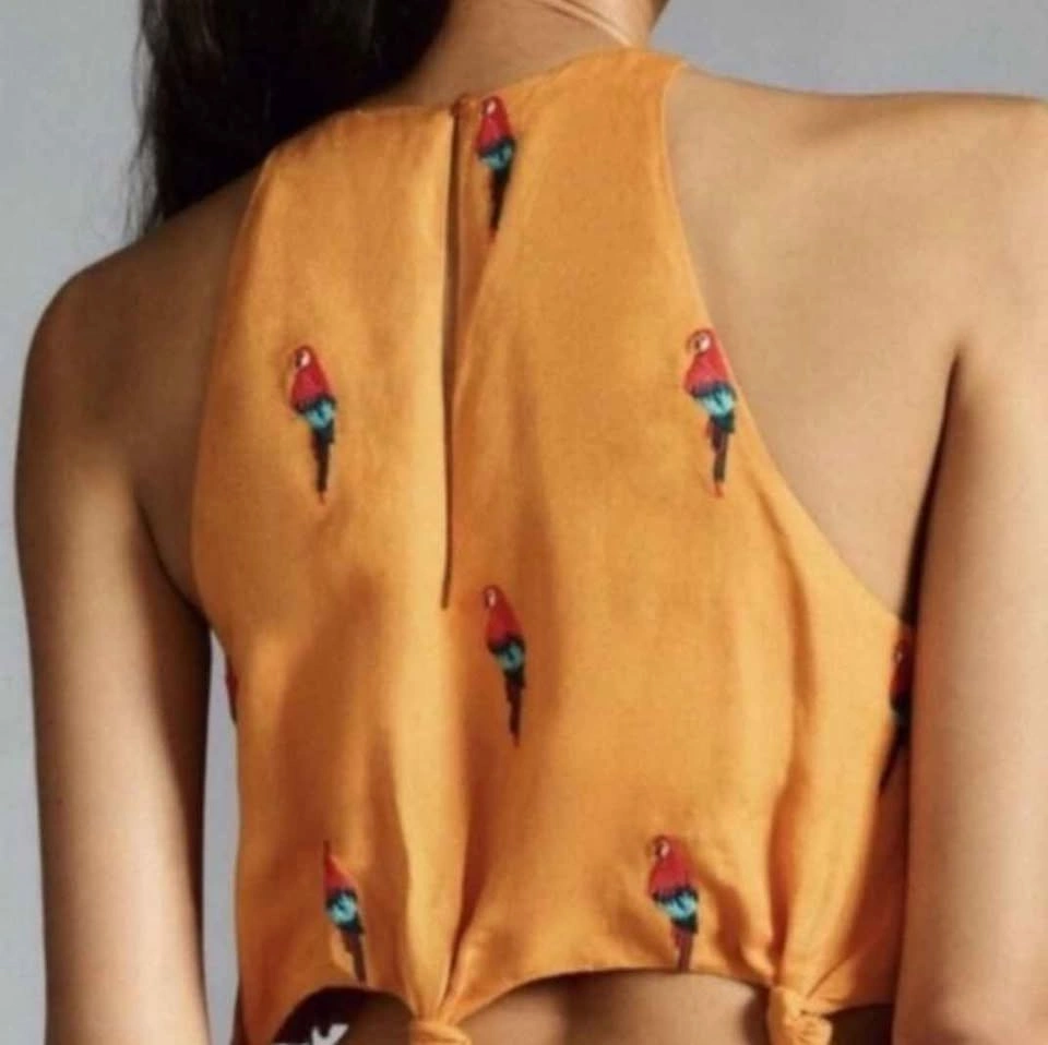 NWT FARM Rio x Anthropologie Parrot Embroidered Linen Maxi Dress - photo 5
