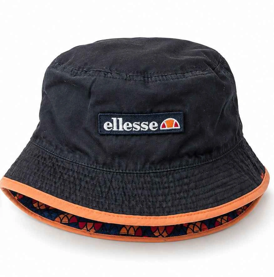 Ellesse Reversible Bucket Hat Navy Black Orange Geometric - photo 3