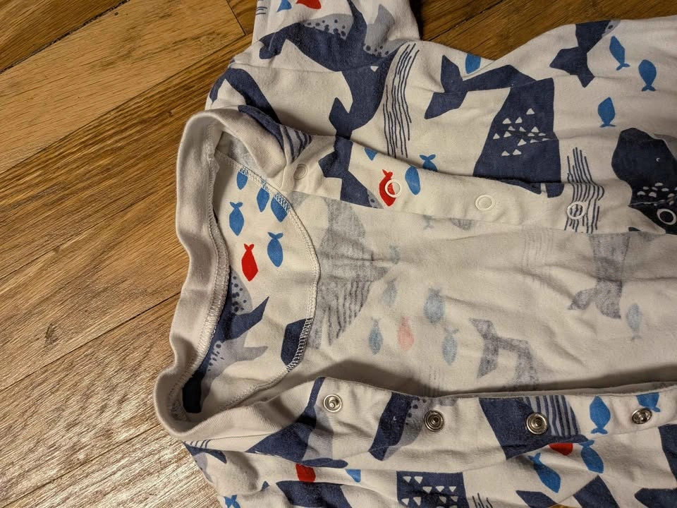 M&S Baby Whale Fish Footed Sleepsuit Pajama 18-24 Months - photo 3