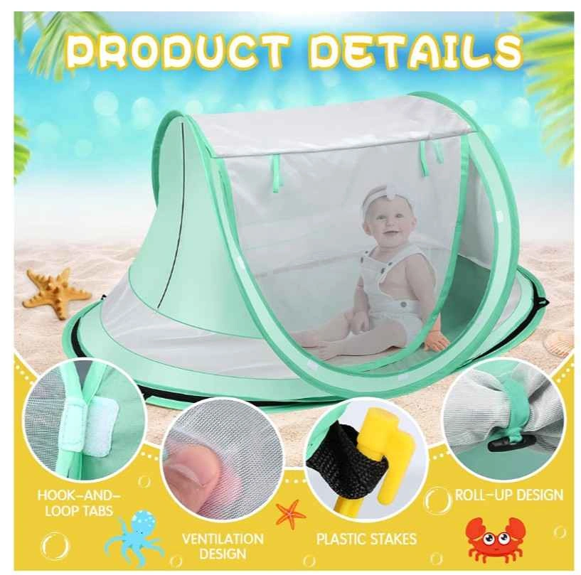 Kapeazo Pop Up Baby Beach Tent Sun Shade UPF 50 Shelter - photo 4