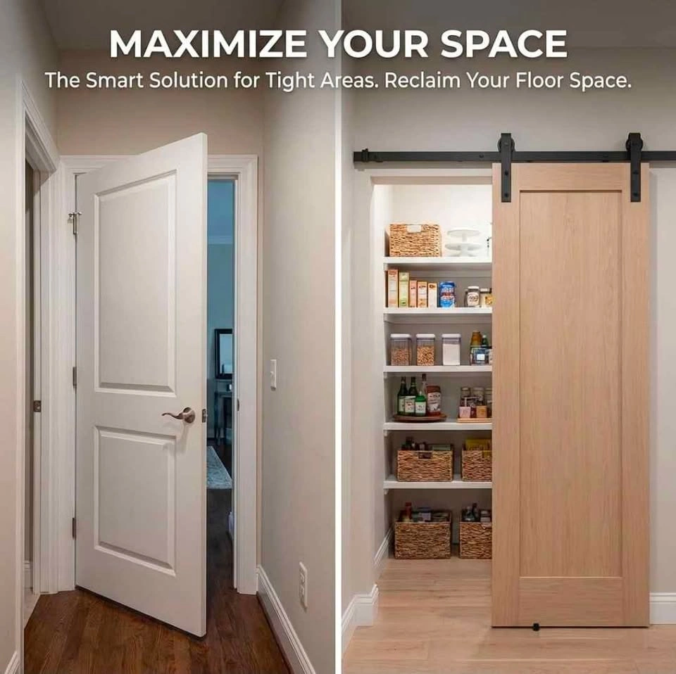 6FT Black Barn Door Hardware Kit - ZEXVIDA Sliding Track - photo 4